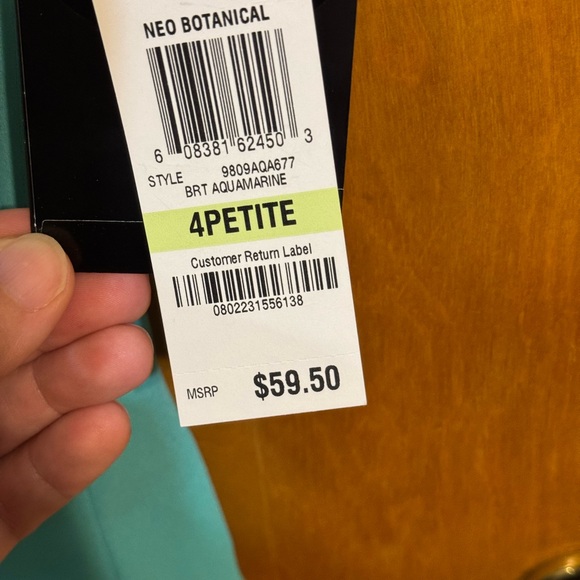 Alfani Blouse - Teal in color and size 4P - Picture 4 of 5